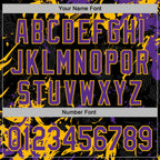 Custom Stitched Black Purple-Gold 3D Pattern Design Splash Sports Pullover Sweatshirt Hoodie