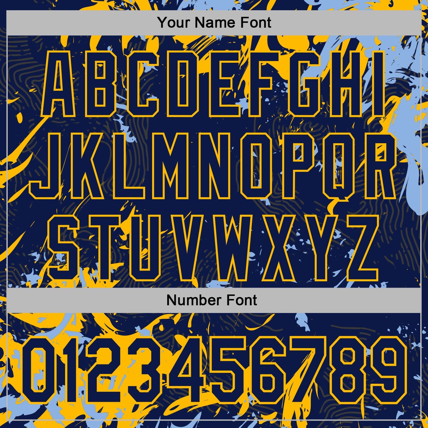 Custom Stitched Navy Gold-Light Blue 3D Pattern Design Splash Sports Pullover Sweatshirt Hoodie