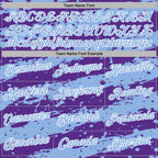 Custom Stitched Purple Light Blue-White 3D Pattern Design Splash Torn Paper Style Sports Pullover Sweatshirt Hoodie