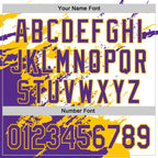 Custom Stitched White Purple-Yellow 3D Pattern Design Abstract Fragment Art Splash Sports Pullover Sweatshirt Hoodie