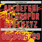 Custom Stitched Black Red Yellow-White 3D Pattern Design Abstract Fragment Art Splash Sports Pullover Sweatshirt Hoodie