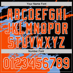 Custom Stitched Black Orange Powder Blue-White 3D Pattern Design Abstract Fragment Art Splash Sports Pullover Sweatshirt Hoodie