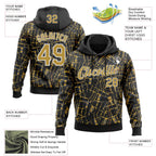Custom Stitched Black Red-White 3D Pattern Design Line Sports Pullover Sweatshirt Hoodie