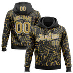 Custom Stitched Black Red-White 3D Pattern Design Line Sports Pullover Sweatshirt Hoodie