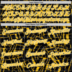 Custom Stitched Black Gold-White 3D Pattern Design Line Sports Pullover Sweatshirt Hoodie