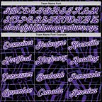 Custom Stitched Black Purple-White 3D Pattern Design Line Sports Pullover Sweatshirt Hoodie