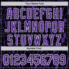 Custom Stitched Black Purple-White 3D Pattern Design Line Sports Pullover Sweatshirt Hoodie