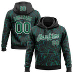 Custom Stitched Black Kelly Green-White 3D Pattern Design Line Sports Pullover Sweatshirt Hoodie