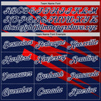 Custom Stitched Navy Red-White 3D Pattern Design Line Sports Pullover Sweatshirt Hoodie