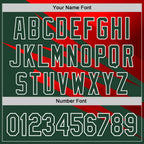 Custom Stitched Green Red-White 3D Pattern Design Line Sports Pullover Sweatshirt Hoodie