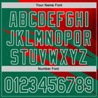 Custom Stitched Kelly Green Red-White 3D Pattern Design Line Sports Pullover Sweatshirt Hoodie