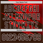 Custom Stitched Brown Red-White 3D Pattern Design Line Sports Pullover Sweatshirt Hoodie