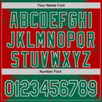 Custom Stitched Kelly Green Red-White 3D Pattern Design Abstract Splatter Grunge Art Sports Pullover Sweatshirt Hoodie