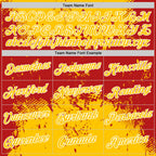 Custom Stitched Yellow Red-White 3D Pattern Design Abstract Splatter Grunge Art Sports Pullover Sweatshirt Hoodie