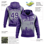 Custom Stitched Purple Gray-White 3D Pattern Design Abstract Splatter Grunge Art Sports Pullover Sweatshirt Hoodie