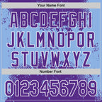 Custom Stitched Purple Light Blue-White 3D Pattern Design Abstract Splatter Grunge Art Sports Pullover Sweatshirt Hoodie