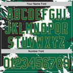 Custom Stitched Black Kelly Green Old Gold-White 3D Pattern Design Splash Torn Paper Style Sports Pullover Sweatshirt Hoodie