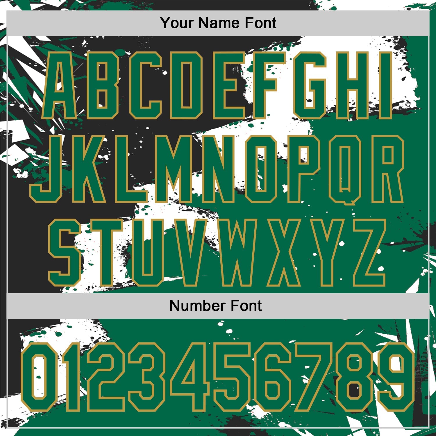 Custom Stitched Black Kelly Green Old Gold-White 3D Pattern Design Splash Torn Paper Style Sports Pullover Sweatshirt Hoodie