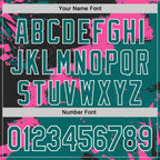 Custom Stitched Black Teal Pink-White 3D Pattern Design Splash Torn Paper Style Sports Pullover Sweatshirt Hoodie