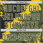 Custom Stitched Black Olive Yellow-White 3D Pattern Design Splash Torn Paper Style Sports Pullover Sweatshirt Hoodie