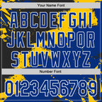 Custom Stitched Black Royal Yellow-White 3D Pattern Design Splash Torn Paper Style Sports Pullover Sweatshirt Hoodie