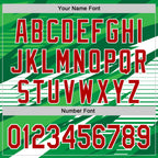 Custom Stitched Kelly Green Red-White 3D Pattern Design Line Sports Pullover Sweatshirt Hoodie