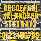 Custom Stitched Black Yellow-White 3D Pattern Design Line Sports Pullover Sweatshirt Hoodie