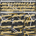 Custom Stitched Black Old Gold-White 3D Pattern Design Line Sports Pullover Sweatshirt Hoodie