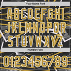 Custom Stitched Black Old Gold-White 3D Pattern Design Line Sports Pullover Sweatshirt Hoodie