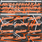 Custom Stitched Black Orange-White 3D Pattern Design Line Sports Pullover Sweatshirt Hoodie