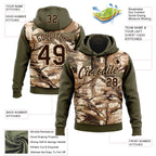 Custom Stitched Olive Brown-Cream 3D Pattern Design Tree Camo Hunting Sports Pullover Sweatshirt Salute To Service Hoodie