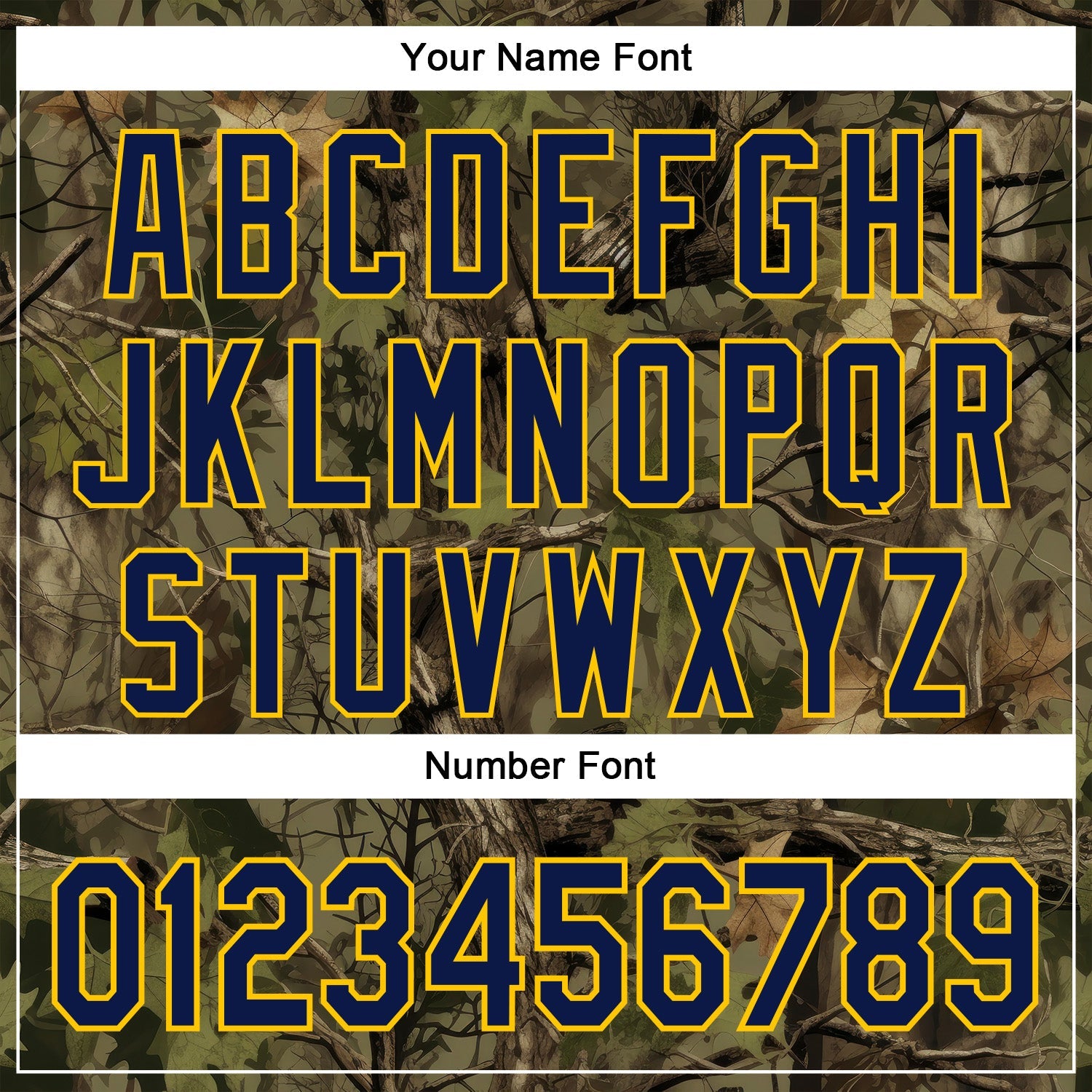 Custom Stitched Old Gold Navy-Yellow 3D Pattern Design Tree Camo Hunting Sports Pullover Sweatshirt Hoodie