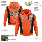 Custom Stitched Orange Steel Gray Black Green-White 3D Pattern Design Sportswear Pullover Sweatshirt Hoodie