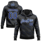 Custom Stitched Black Royal-White 3D Pattern Design Slant Lines Sports Pullover Sweatshirt Hoodie