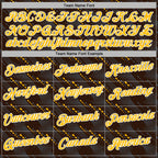 Custom Stitched Brown Gold-White 3D Pattern Design Slant Lines Sports Pullover Sweatshirt Hoodie