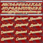 Custom Stitched Red Old Gold-White 3D Pattern Design Slant Lines Sports Pullover Sweatshirt Hoodie