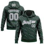 Custom Stitched Green Gray-White 3D Pattern Design Slant Lines Sports Pullover Sweatshirt Hoodie