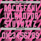 Custom Stitched Black Pink-White 3D Pattern Design Zigzag Shape Sports Pullover Sweatshirt Hoodie