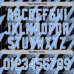 Custom Stitched Black Light Blue-White 3D Pattern Design Zigzag Shape Sports Pullover Sweatshirt Hoodie