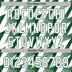 Custom Stitched White Green 3D Pattern Design Zigzag Shape Sports Pullover Sweatshirt Hoodie