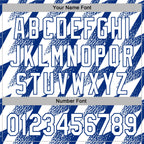 Custom Stitched White Royal 3D Pattern Design Zigzag Shape Sports Pullover Sweatshirt Hoodie