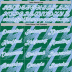 Custom Stitched Kelly Green Light Blue-White 3D Pattern Design Zigzag Shape Sports Pullover Sweatshirt Hoodie