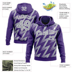 Custom Stitched Purple Gray-White 3D Pattern Design Zigzag Shape Sports Pullover Sweatshirt Hoodie
