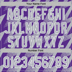 Custom Stitched Purple Gray-White 3D Pattern Design Zigzag Shape Sports Pullover Sweatshirt Hoodie