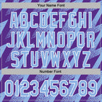 Custom Stitched Purple Light Blue-White 3D Pattern Design Zigzag Shape Sports Pullover Sweatshirt Hoodie