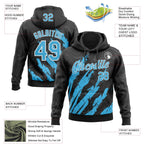 Custom Stitched Black Sky Blue-White 3D Pattern Design Splash Sports Pullover Sweatshirt Hoodie