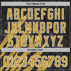 Custom Stitched Black Old Gold-White 3D Pattern Design Splash Sports Pullover Sweatshirt Hoodie