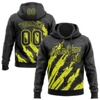 Custom Stitched Black Neon Yellow 3D Pattern Design Splash Sports Pullover Sweatshirt Hoodie