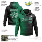 Custom Stitched Black Kelly Green-White 3D Pattern Design Gradient Line Sports Pullover Sweatshirt Hoodie