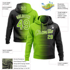 Custom Stitched Black Neon Green-White 3D Pattern Design Gradient Line Sports Pullover Sweatshirt Hoodie